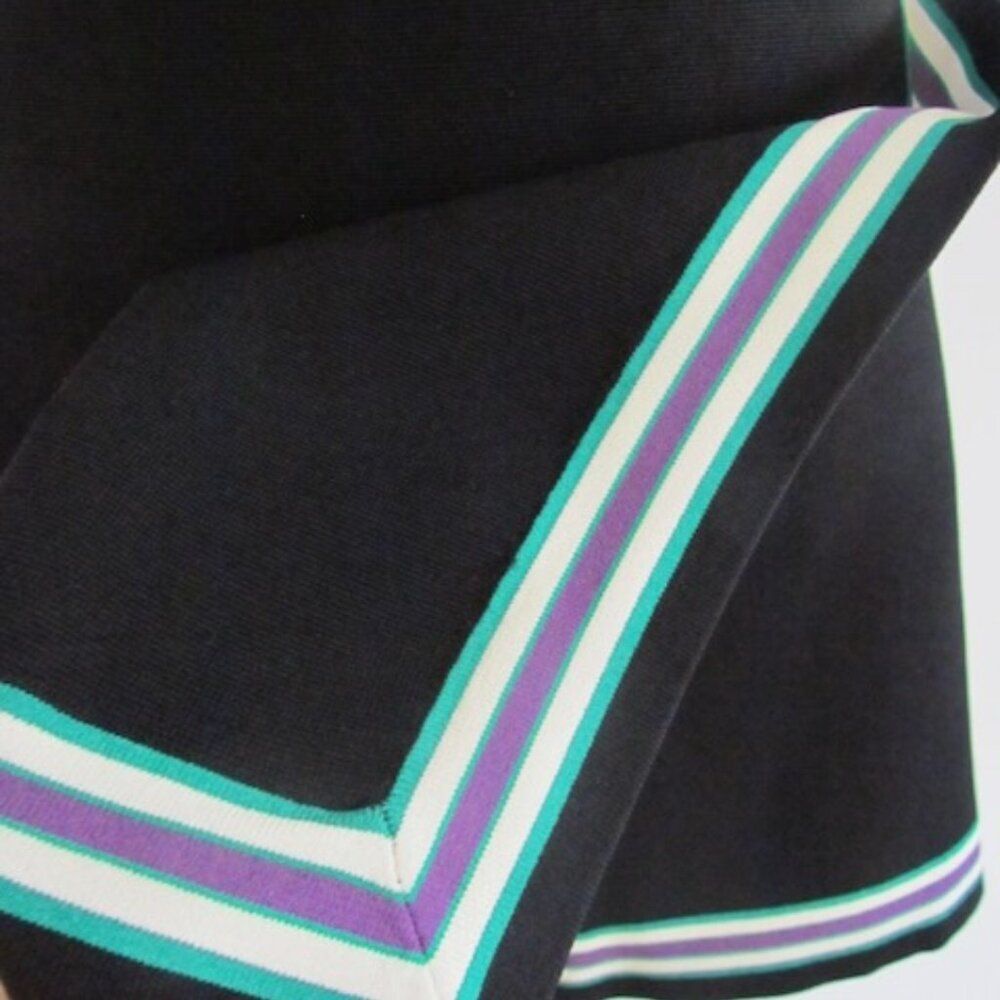 Sandro Paris Elodie Striped Crossover Skirt Noir Stripe Sz M = 2 - Picture 9 of 14